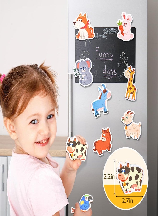 JoyCat Wooden Fridge Magnets for Toddlers, 20 Cute Animals Refrigerator Magnets for Kids, Full Back Magnetic Toys, Fun Educational Baby Learning Gifts for 2 3 4 5 Years Old - Image 5